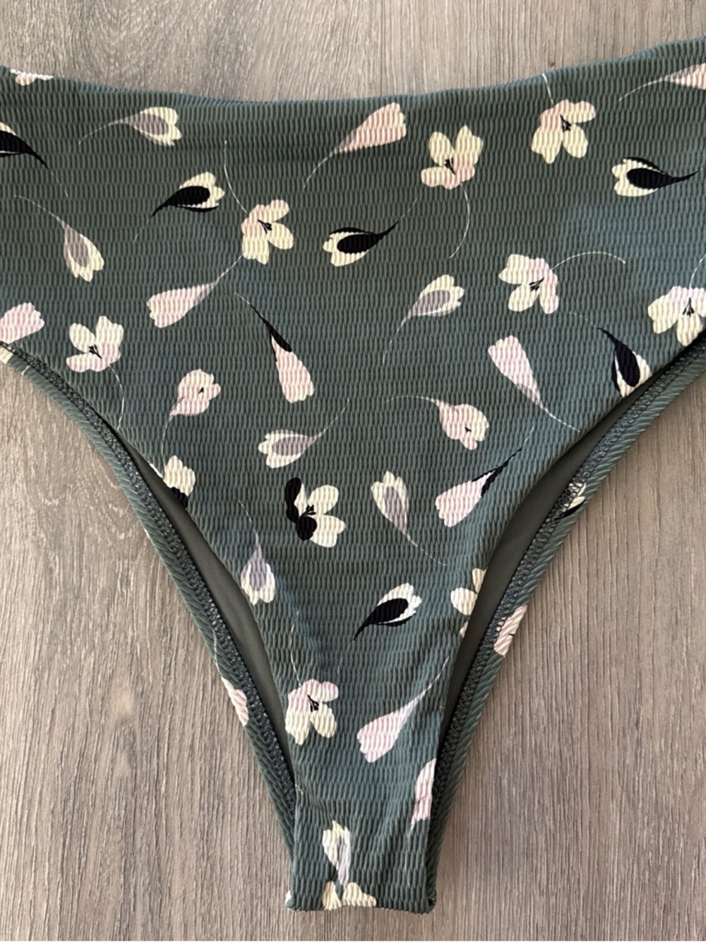 Vitamin A Large High-Cut Floral Bikini Bottoms - Green floral